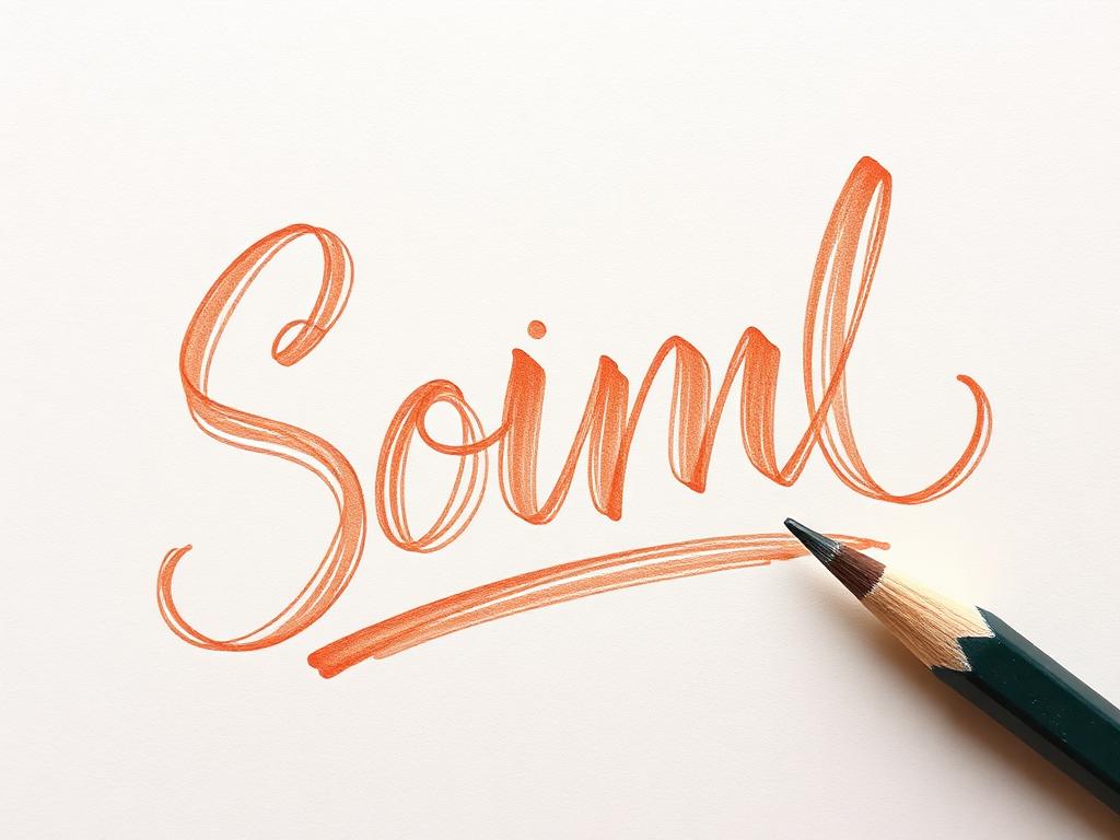 Håndtegnet typografiskitse til skilt